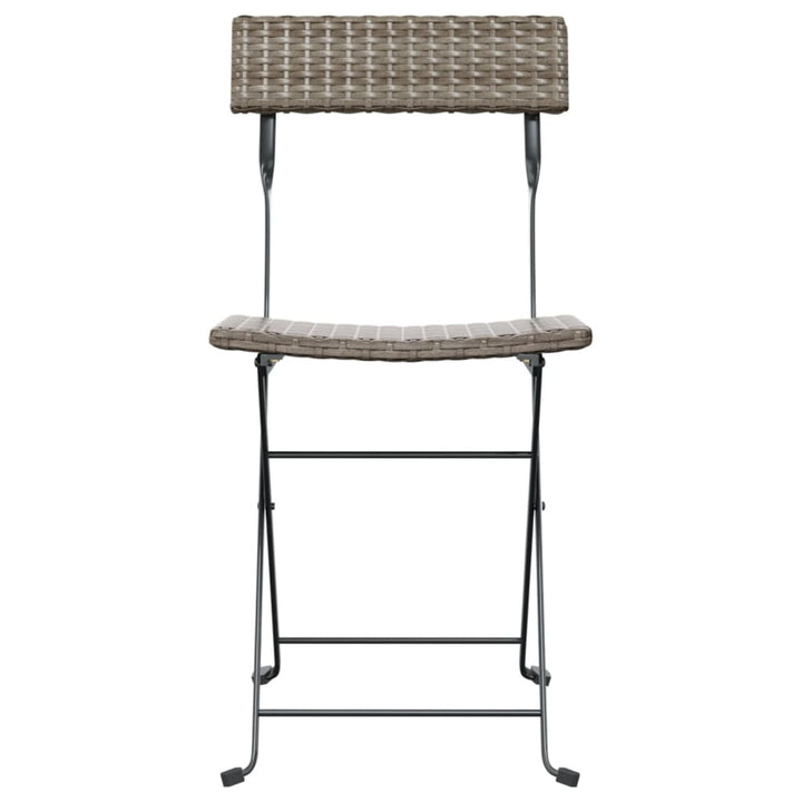 foldbare bistrostole 4 stk. polyrattan og stål grå