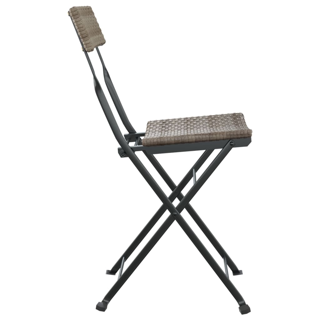 foldbare bistrostole 4 stk. polyrattan og stål grå