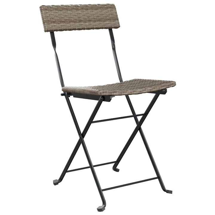 foldbare bistrostole 6 stk. polyrattan og stål grå