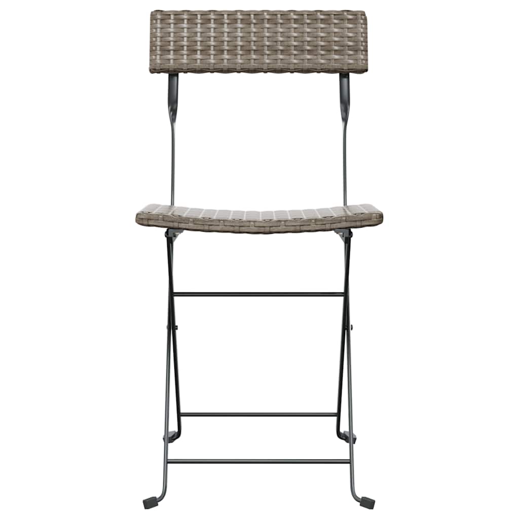 foldbare bistrostole 6 stk. polyrattan og stål grå
