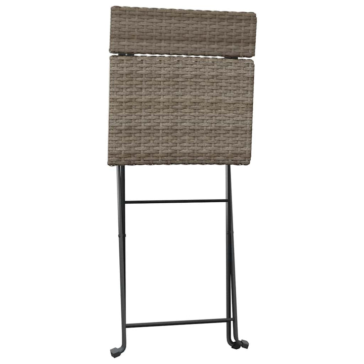 foldbare bistrostole 6 stk. polyrattan og stål grå