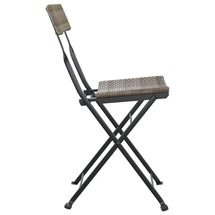 foldbare bistrostole 6 stk. polyrattan og stål grå