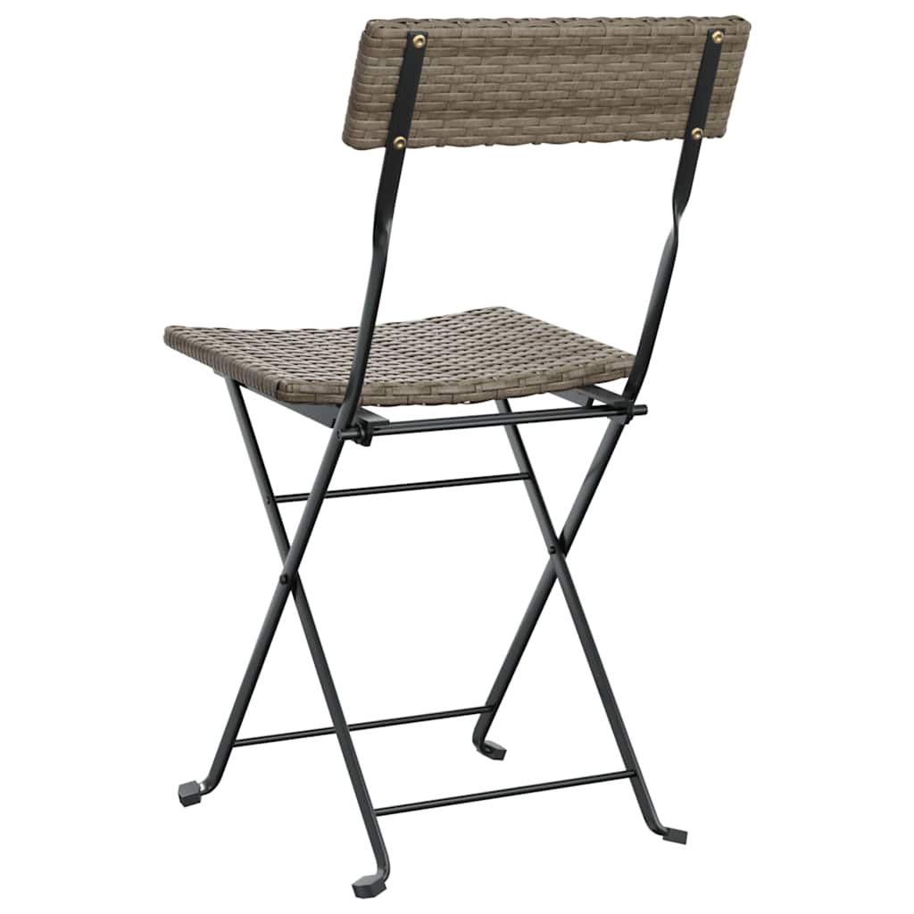 foldbare bistrostole 6 stk. polyrattan og stål grå