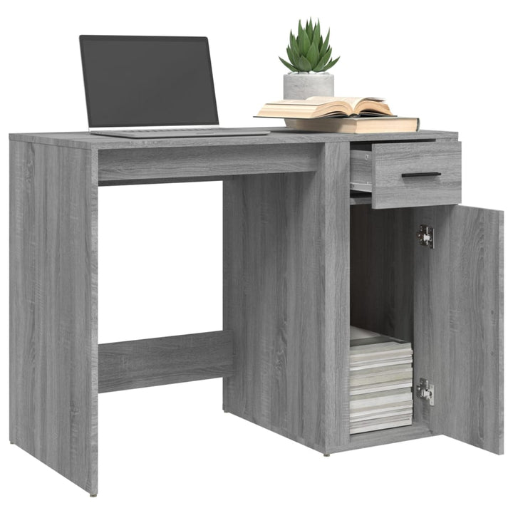 skrivebord 100x49x75 cm konstrueret træ grå sonoma-eg