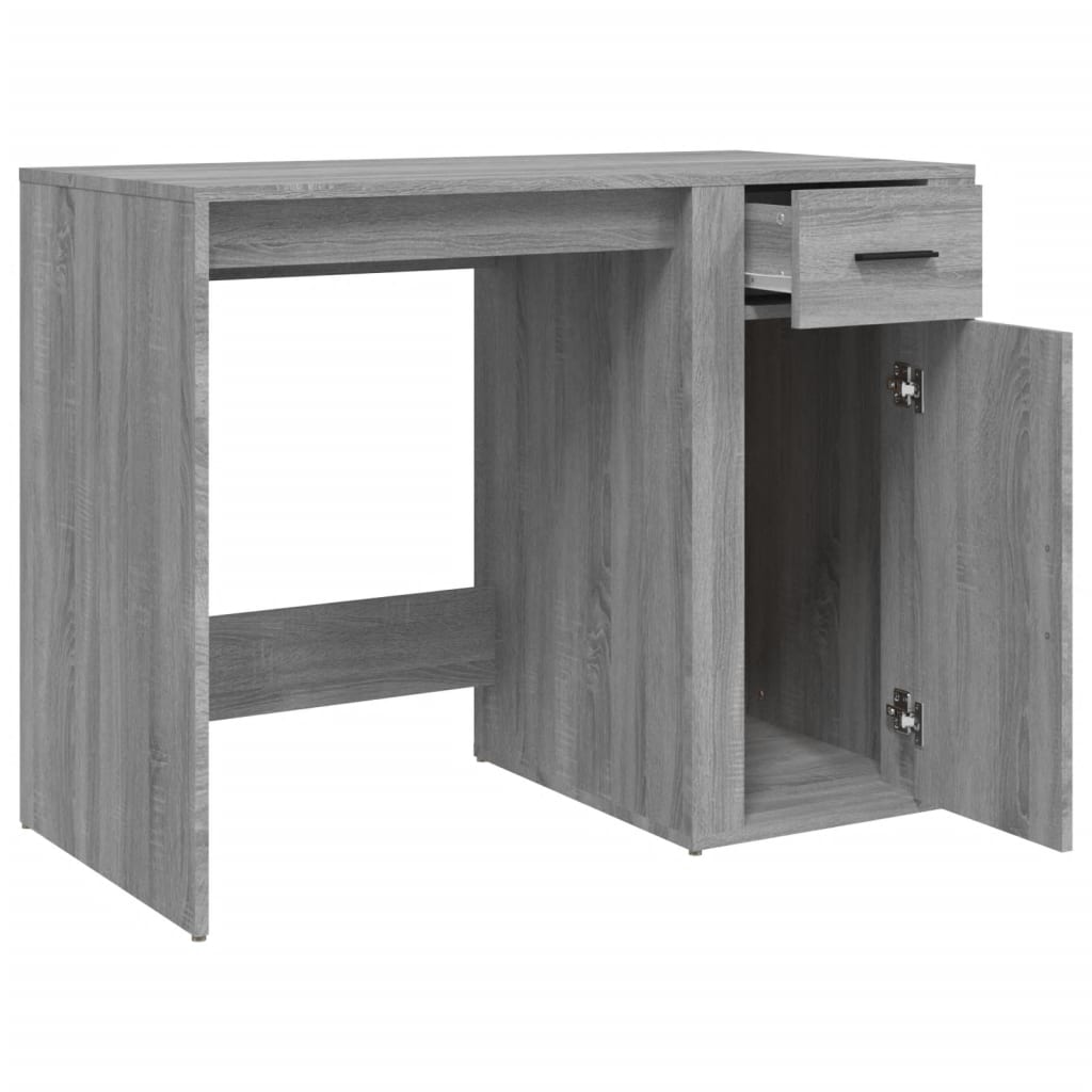 skrivebord 100x49x75 cm konstrueret træ grå sonoma-eg