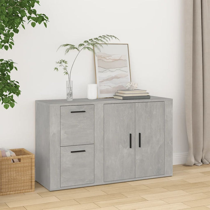 skænk 100x33x59,5 cm konstrueret træ betongrå