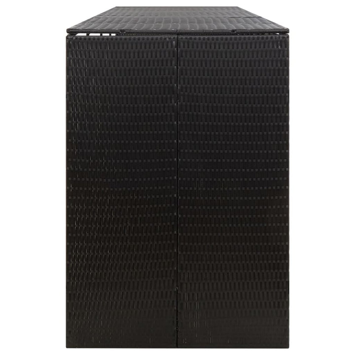 firdobbelt skraldespandsskjuler 274x80x117 cm polyrattan sort