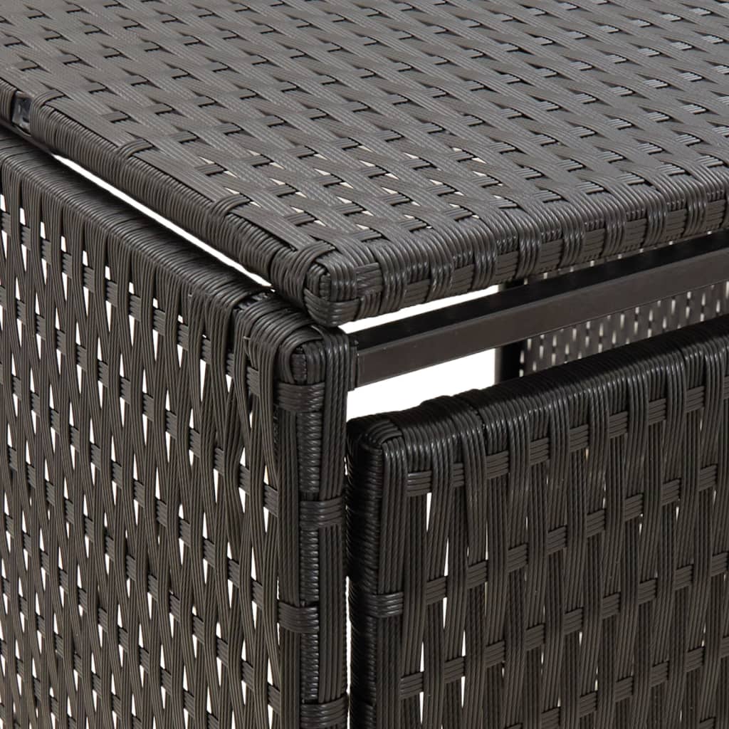 firdobbelt skraldespandsskjuler 274x80x117 cm polyrattan sort