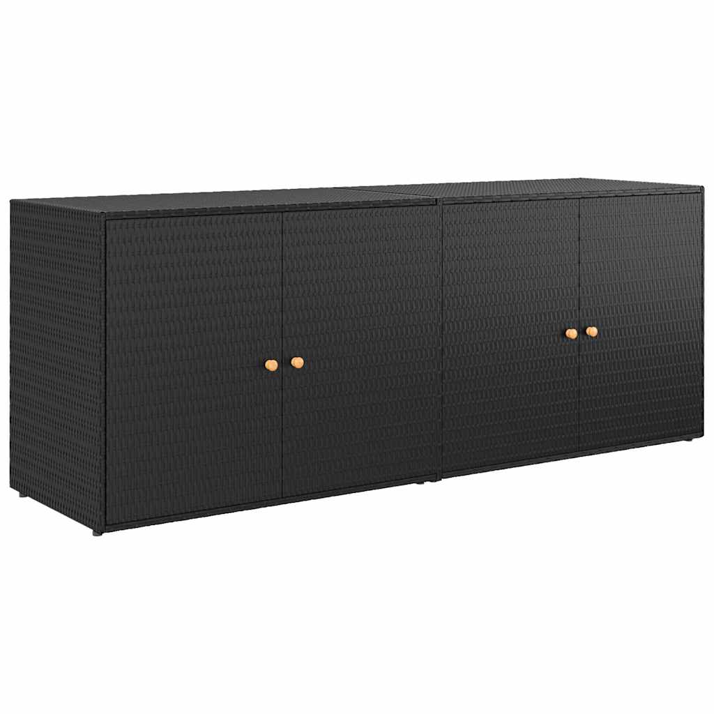haveskab sort 198x55,5x80 cm polyrattan