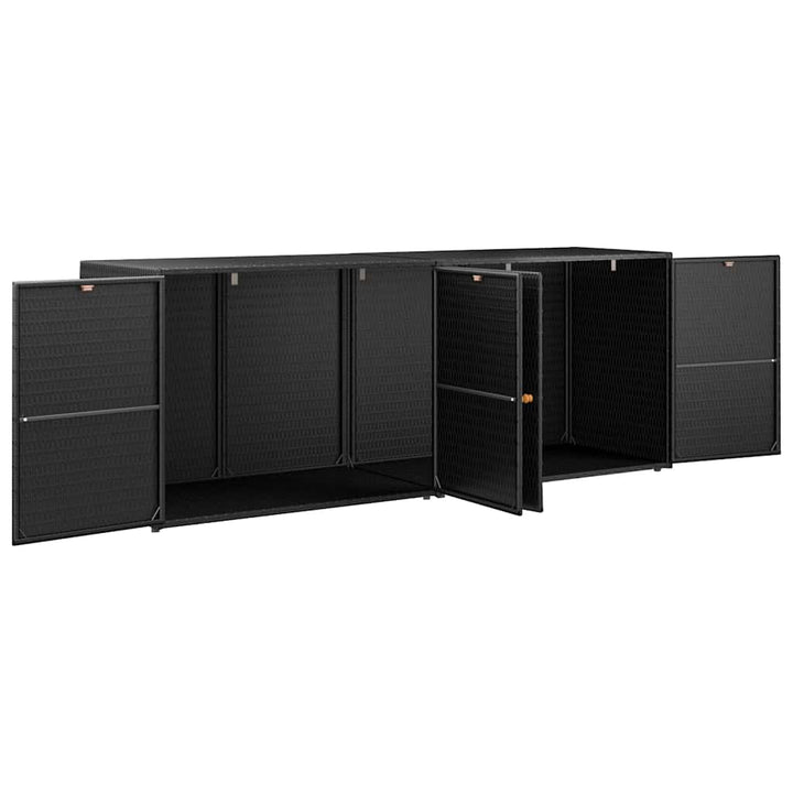 haveskab sort 198x55,5x80 cm polyrattan