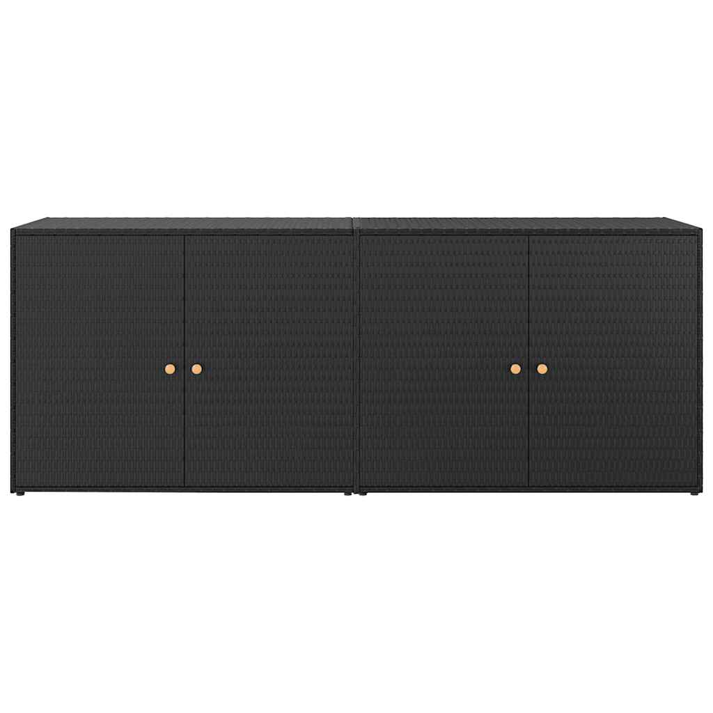 haveskab sort 198x55,5x80 cm polyrattan