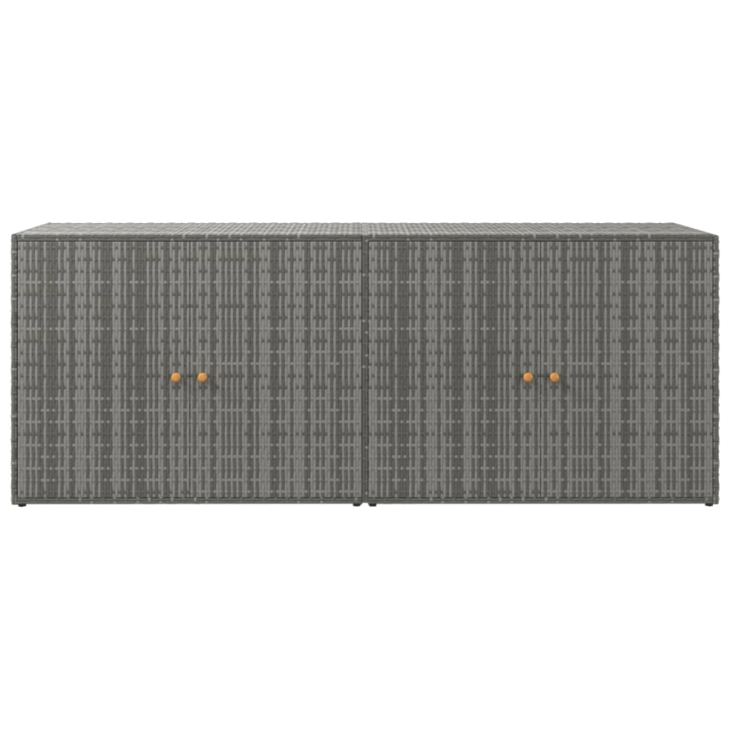 opbevaringsskab til haven 198x55,5x80 cm polyrattan grå