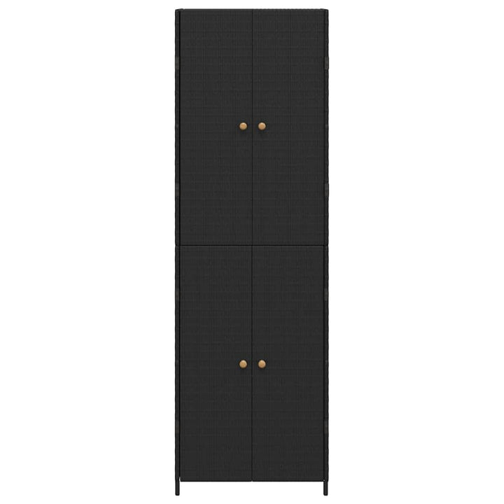 opbevaringsskab til haven 59x40x180 cm polyrattan sort