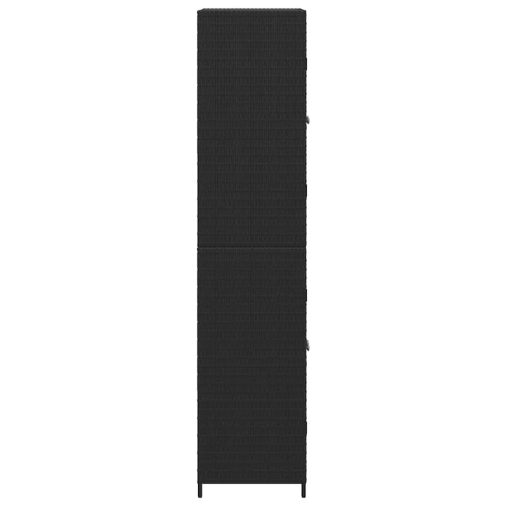 opbevaringsskab til haven 59x40x180 cm polyrattan sort