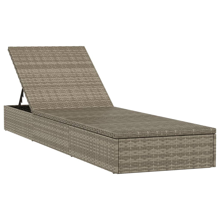 liggestol 1 stk. med hynde 201x55x62 cm polyrattan grå