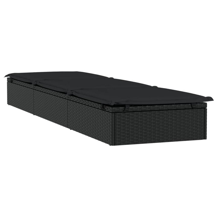 liggestol 1 stk. med hynde 201x55x62 cm polyrattan sort