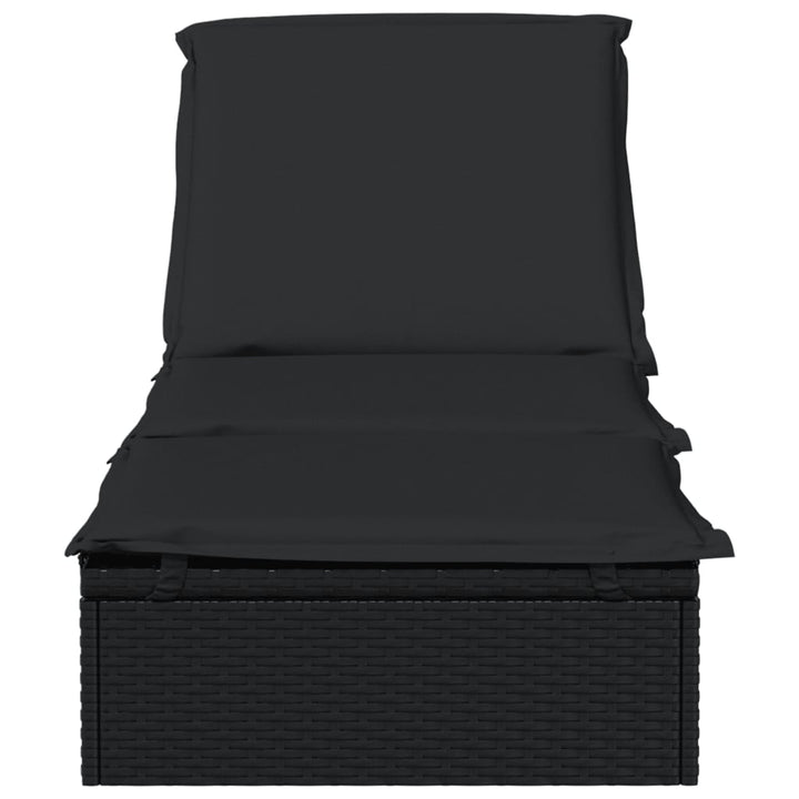 liggestol 1 stk. med hynde 201x55x62 cm polyrattan sort