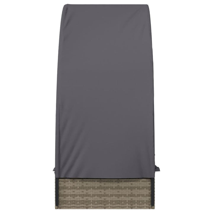 liggestol med rundt tag 211x57x140 cm polyrattan grå