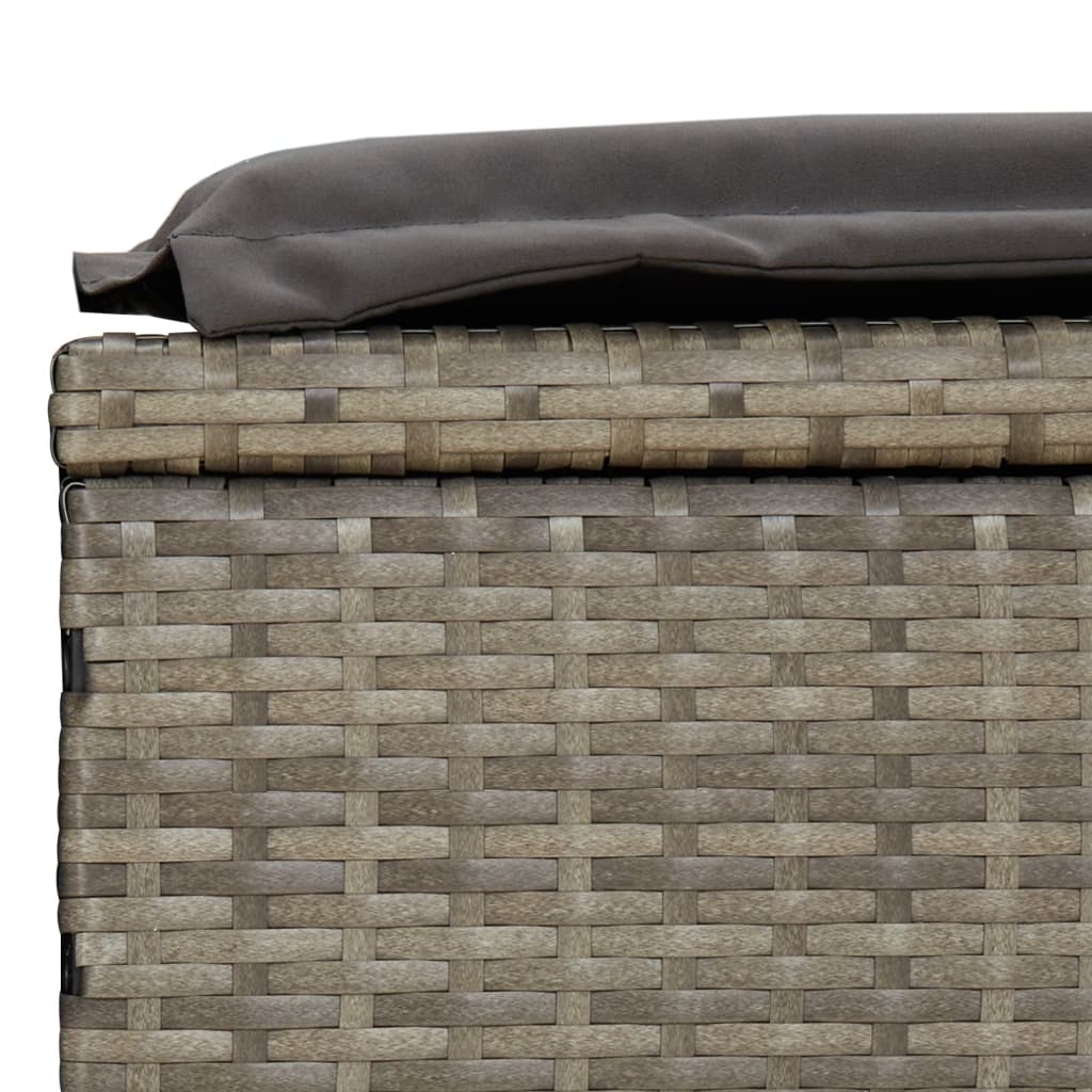 liggestol med rundt tag 211x57x140 cm polyrattan grå