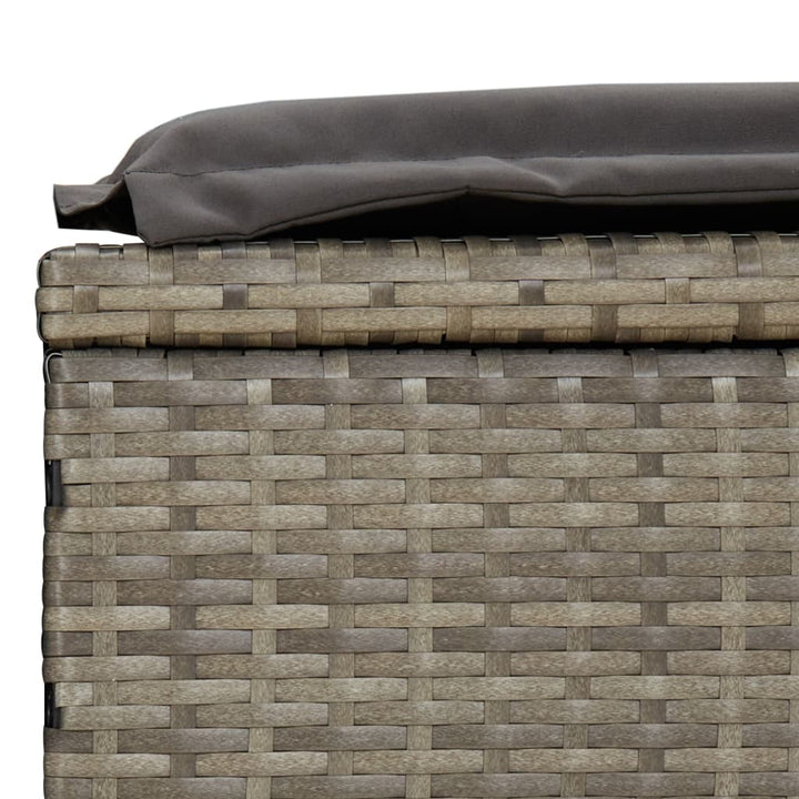 liggestol med rundt tag 211x57x140 cm polyrattan grå
