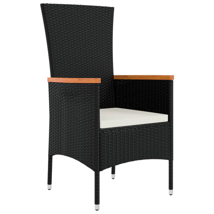 havestole med hynder 4 stk. polyrattan sort