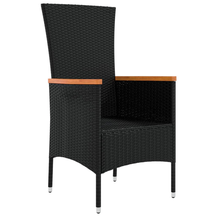 havestole med hynder 4 stk. polyrattan sort