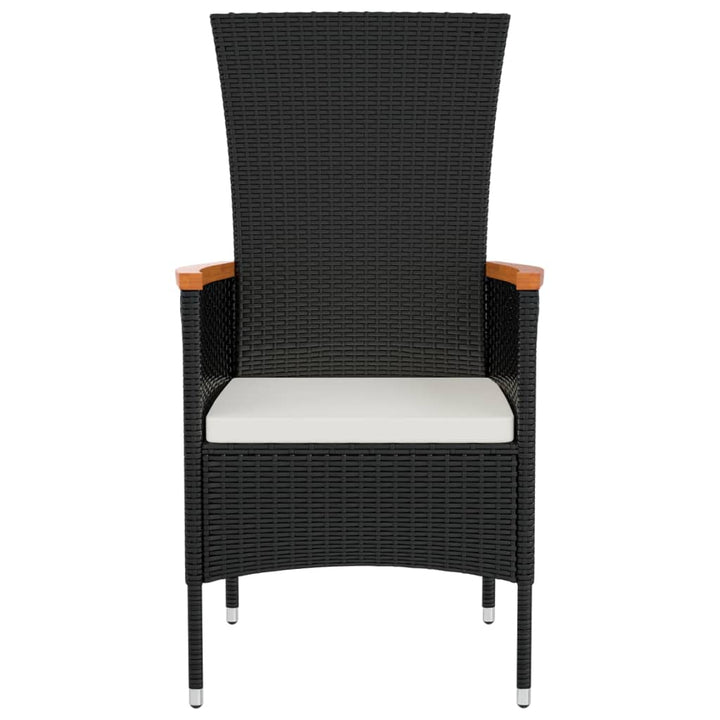 havestole med hynder 4 stk. polyrattan sort