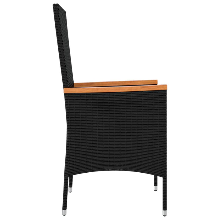 havestole med hynder 4 stk. polyrattan sort