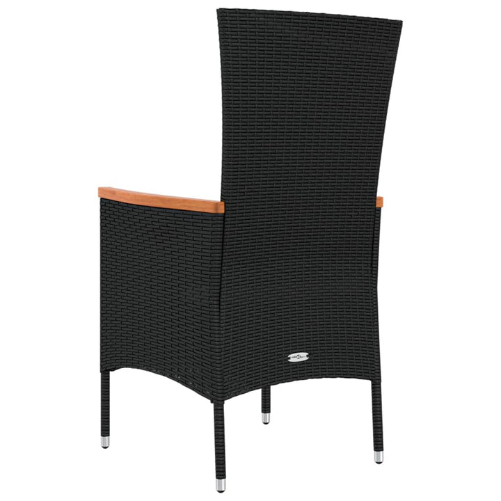 havestole med hynder 4 stk. polyrattan sort