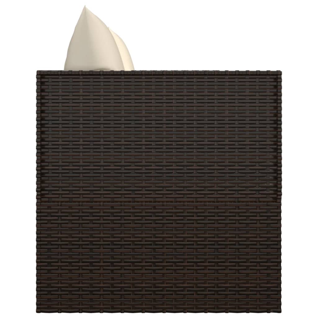 udendørs loungesofa med hynder polyrattan brun