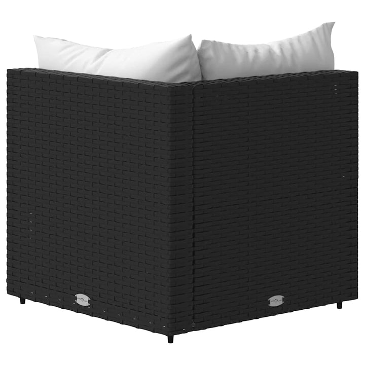 hjørnemodul til havesofa med hynder polyrattan sort