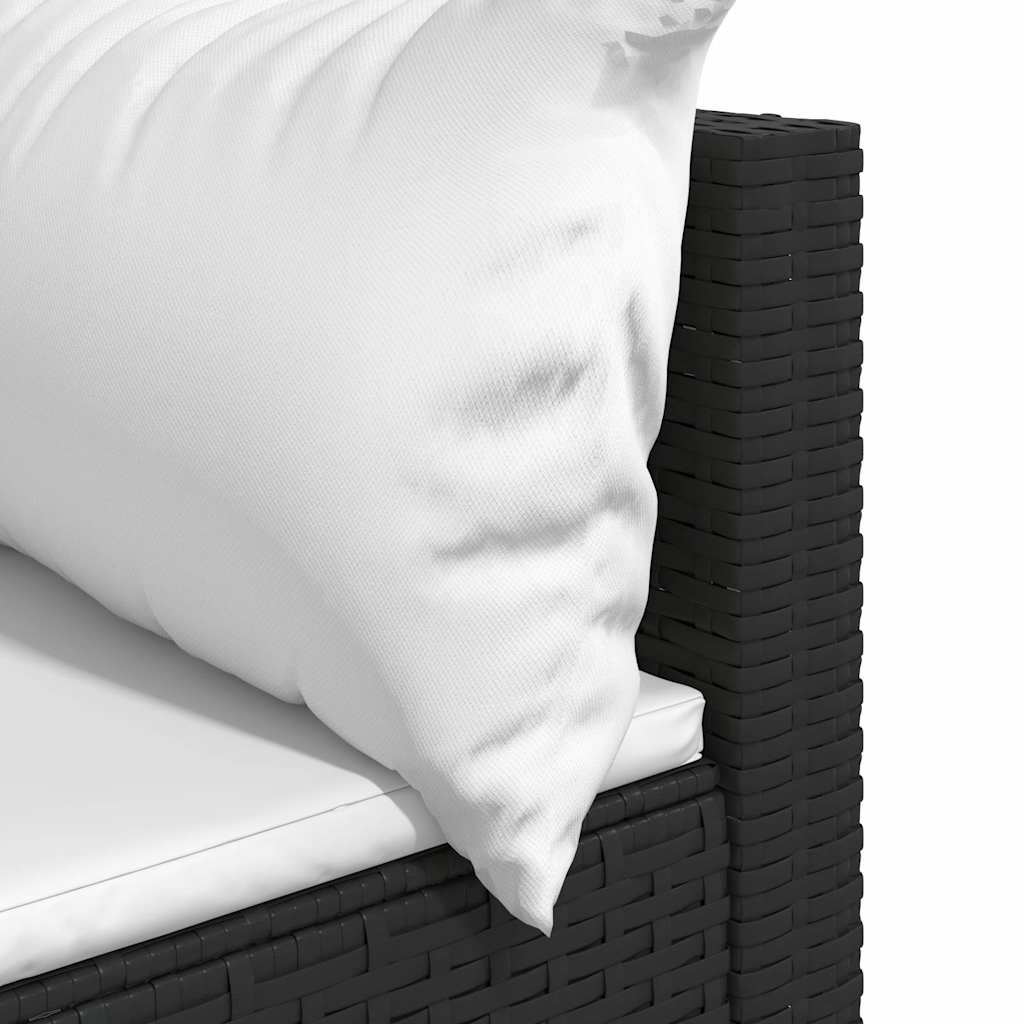 hjørnemodul til havesofa med hynder polyrattan sort