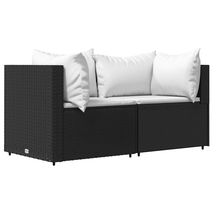 hjørnemoduler til havesofa 2 stk. med hynder polyrattan sort