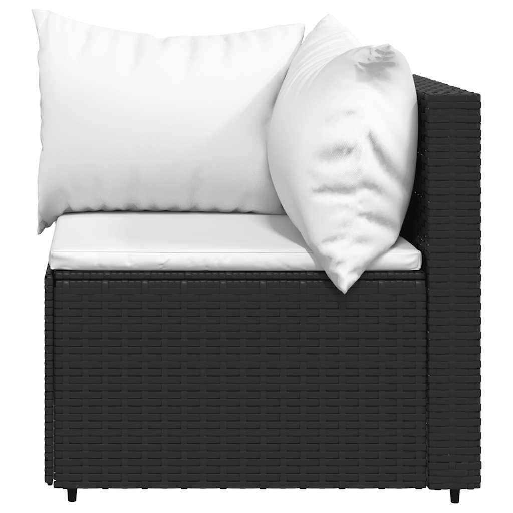 hjørnemoduler til havesofa 2 stk. med hynder polyrattan sort