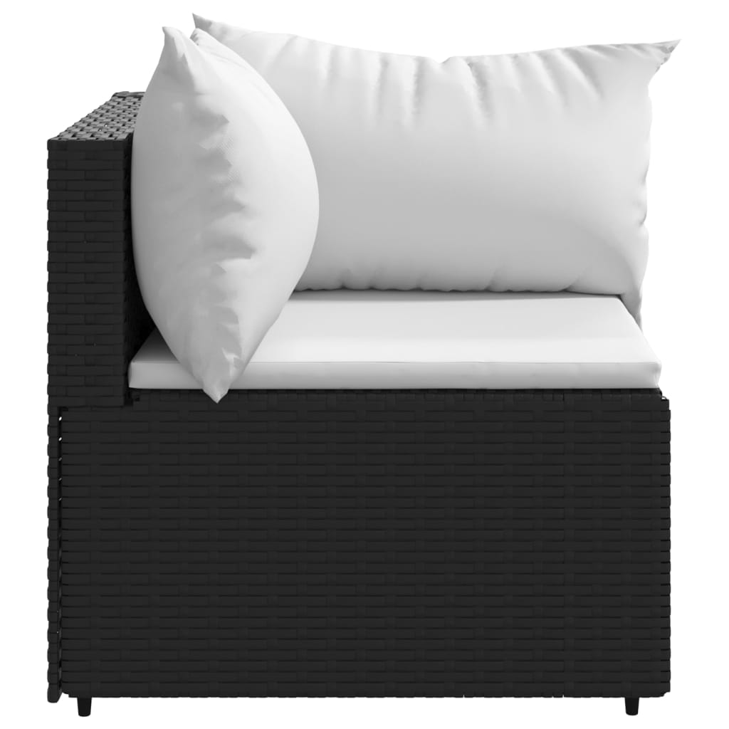 hjørnemoduler til havesofa 2 stk. med hynder polyrattan sort