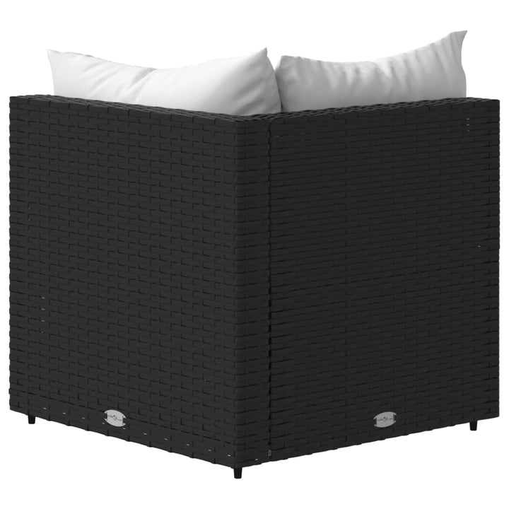 hjørnemoduler til havesofa 2 stk. med hynder polyrattan sort
