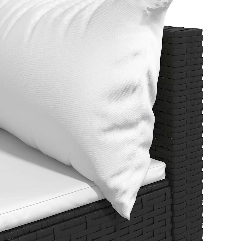 hjørnemoduler til havesofa 2 stk. med hynder polyrattan sort