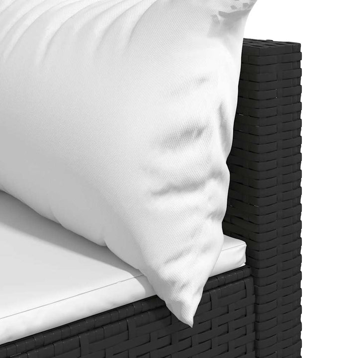 hjørnemoduler til havesofa 2 stk. med hynder polyrattan sort