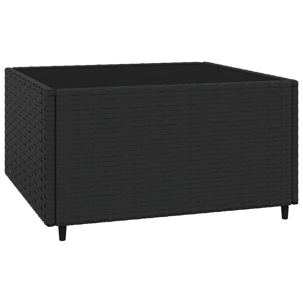 loungesæt til haven 3 dele med hynder polyrattan sort