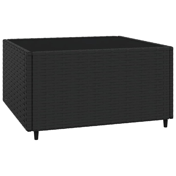 loungesæt til haven 3 dele med hynder polyrattan sort