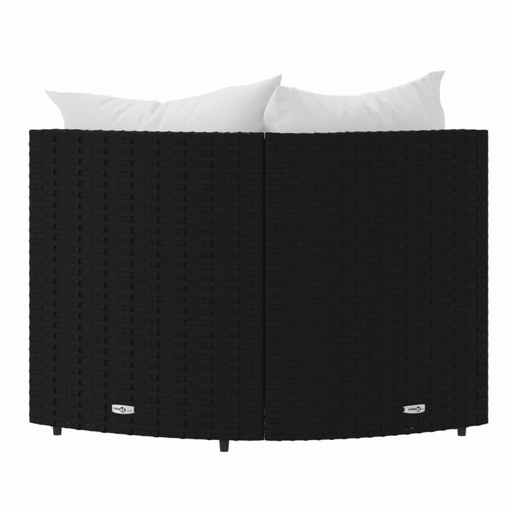 hjørnemoduler til havesofa 2 stk. med hynder polyrattan sort