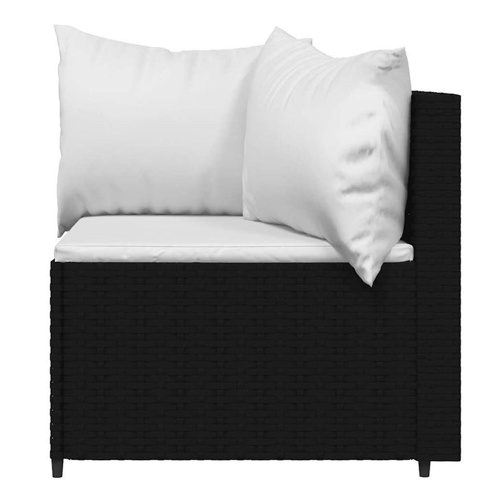 hjørnemoduler til havesofa 2 stk. med hynder polyrattan sort