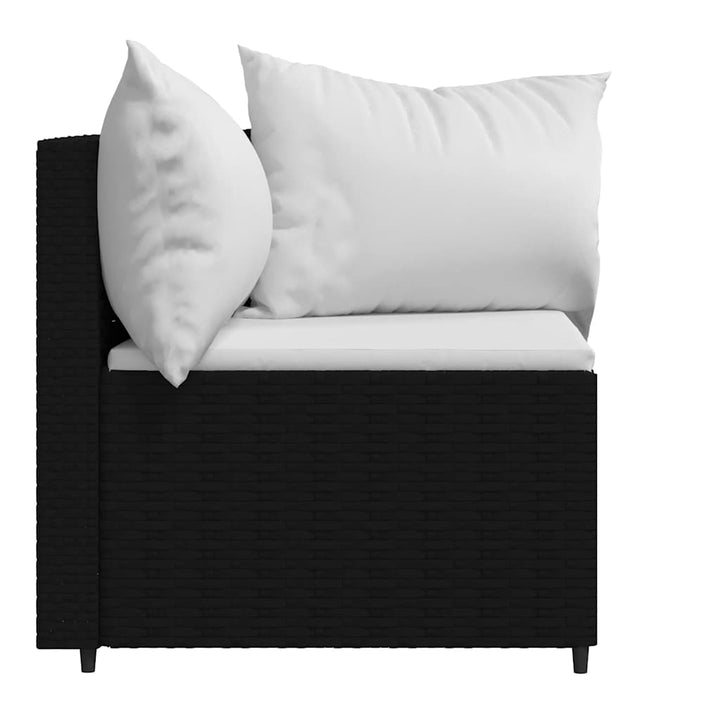 hjørnemoduler til havesofa 2 stk. med hynder polyrattan sort