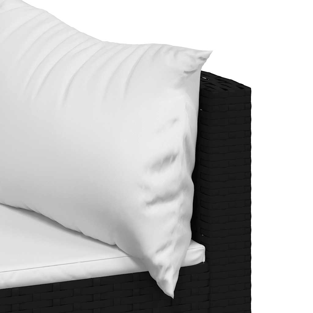 hjørnemoduler til havesofa 2 stk. med hynder polyrattan sort
