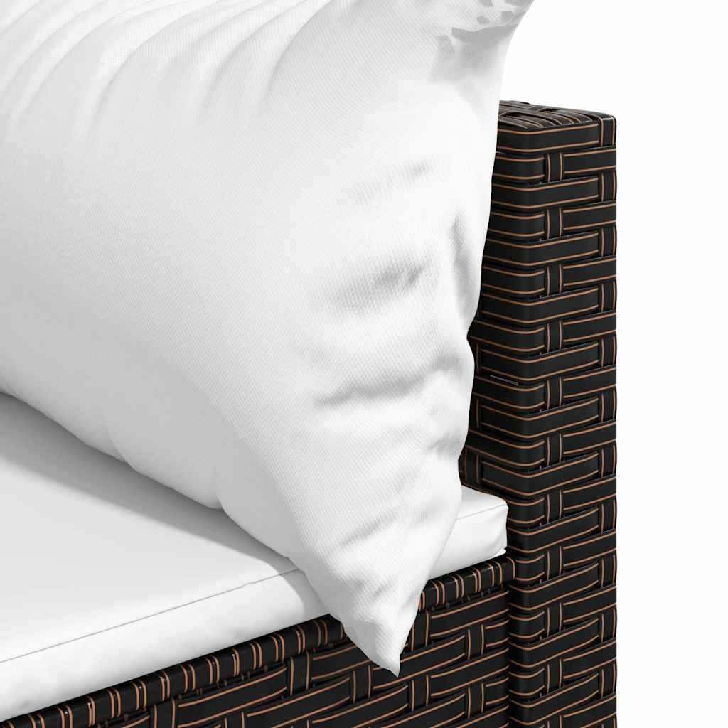 hjørnemoduler til havesofa 2 stk. med hynder polyrattan brun