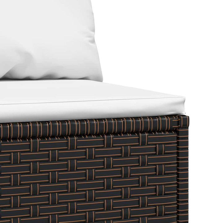 midtermoduler til havesofa 2 stk. med hynder polyrattan brun