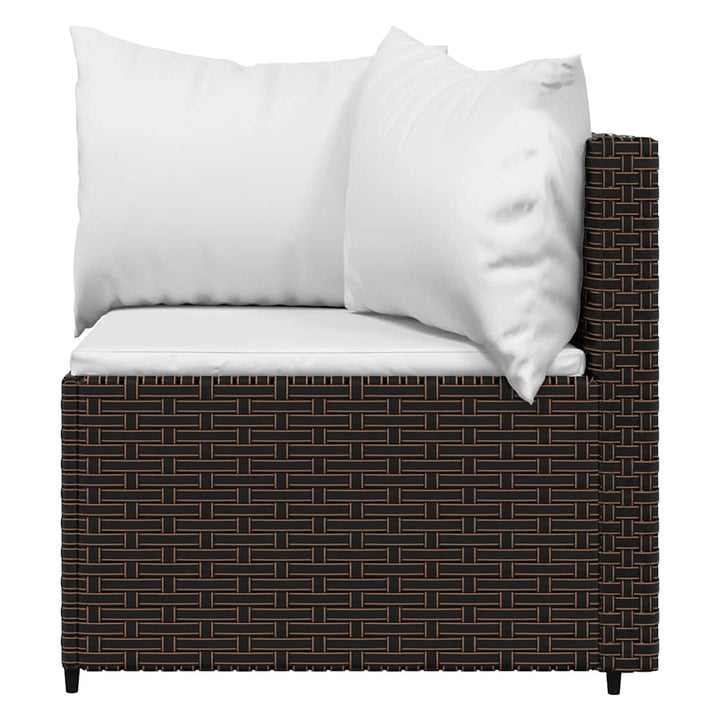 hjørnemoduler til havesofa 2 stk. med hynder polyrattan brun