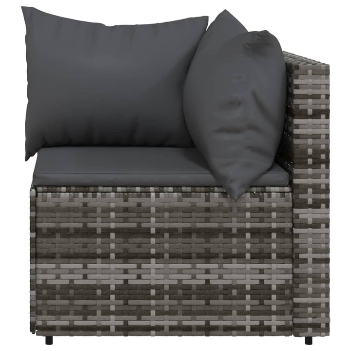 hjørnemoduler til havesofa 2 stk. med hynder polyrattan grå