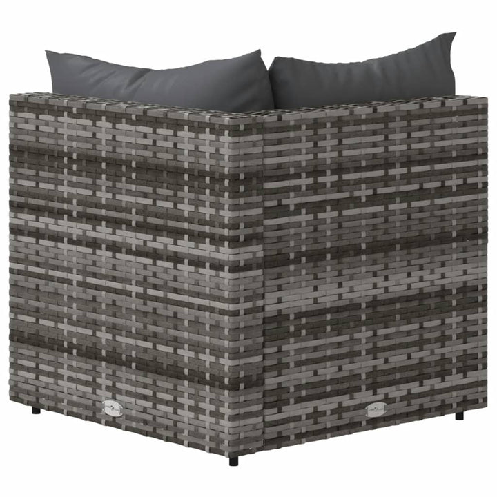 hjørnemoduler til havesofa 2 stk. med hynder polyrattan grå