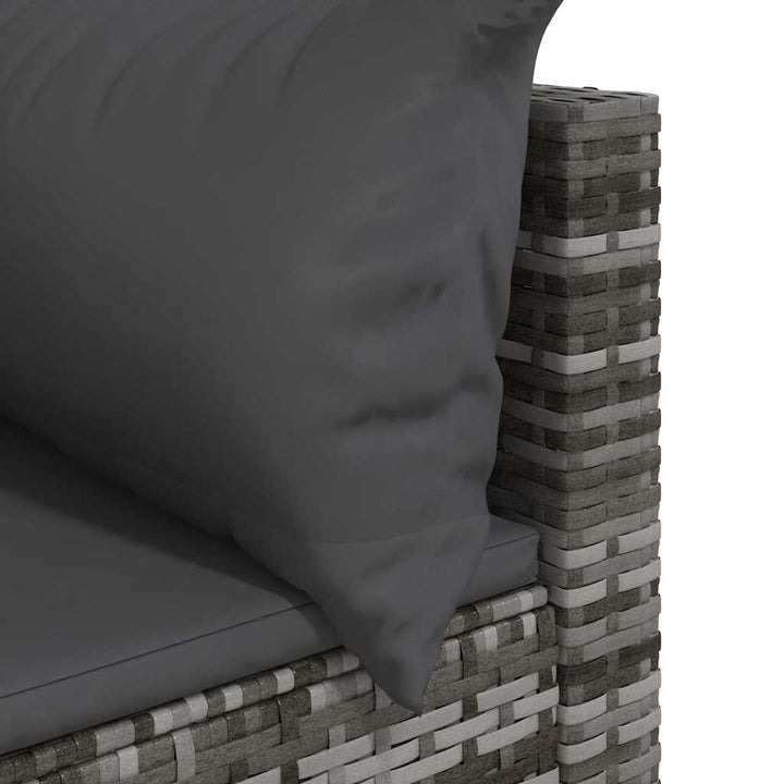 hjørnemoduler til havesofa 2 stk. med hynder polyrattan grå